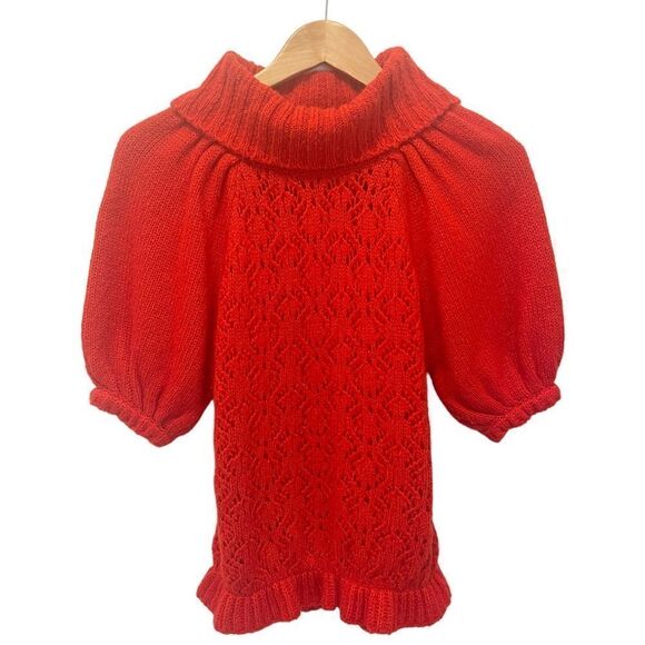 For Love & Lemons Francois Pointelle Puff Sleeve Sweater - Picture 5 of 11